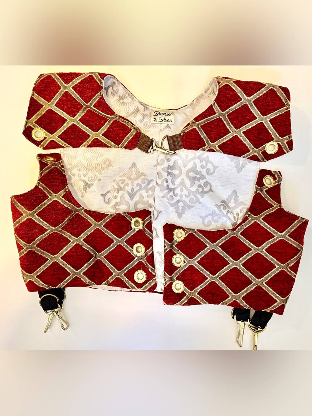 Cosplay Historical Style Corset- High Quality Red and Gold Upholstery Fabric